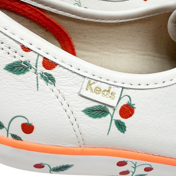Keds x Rifle Paper Kickstart Leather Sneakers Strawberry Design 9.5 - Picture 6 of 11